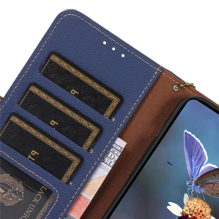 For Samsung Galaxy S25+ / S24+ Case Magnetic Closure Stand Phone Cover RFID Blocking Wallet - Sapphire - 5
