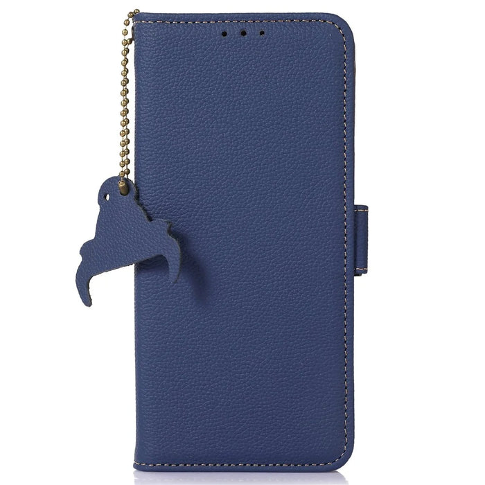 For Samsung Galaxy S25+ / S24+ Case Magnetic Closure Stand Phone Cover RFID Blocking Wallet - Sapphire - 6