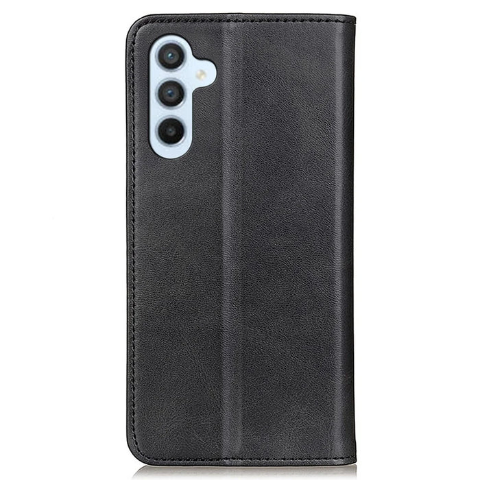 Split Leather Phone Cover for Samsung Galaxy S25+ / S24+ Case Stand Shell Anti-Scratch Wallet - Black - 7