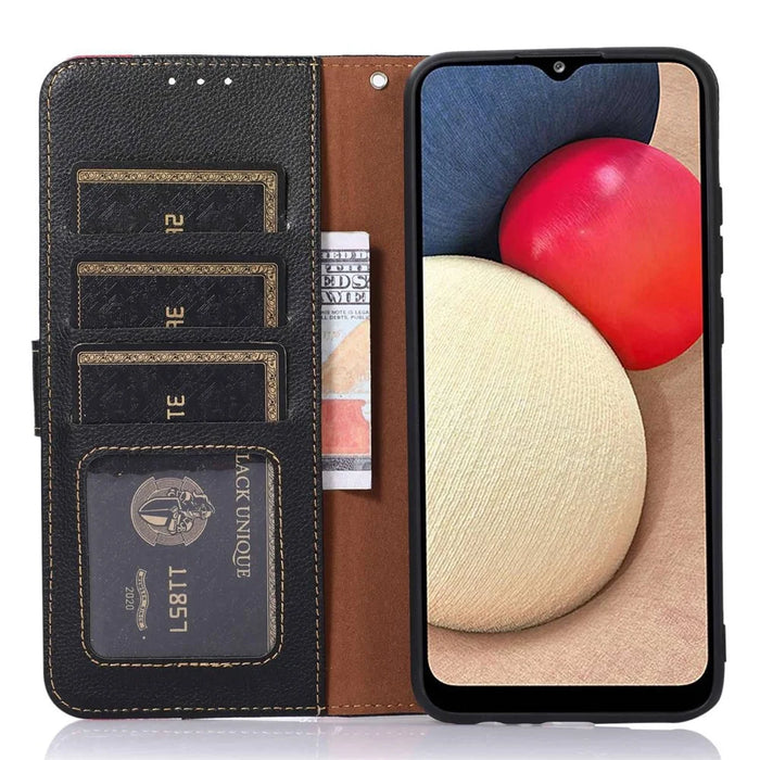 KHAZNEH Cell Phone Cover For Samsung Galaxy S25 / S24 Case Wallet Leather Shell (RFID Blocking Function) - Black - 4