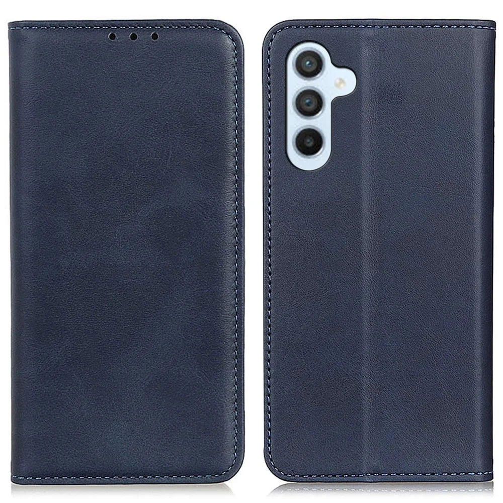 For Samsung Galaxy S25 / S24 Case Stand Split Leather Phone Cover Anti-Scratch Wallet Shell - Blue - 1