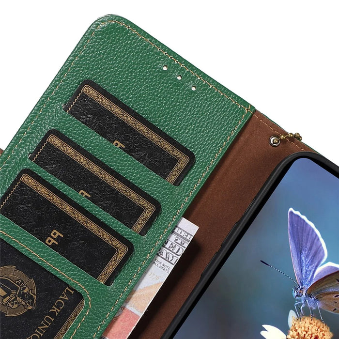 For Samsung Galaxy S25 / S24 Case Anti-Scratch RFID Blocking Wallet Stand Phone Cover Shell - Green - 5