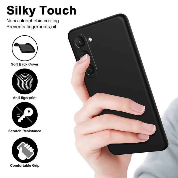 For Samsung Galaxy S23 FE Case Rubberized 2.2mm TPU Shock-absorbing Phone Cover - Black - 2