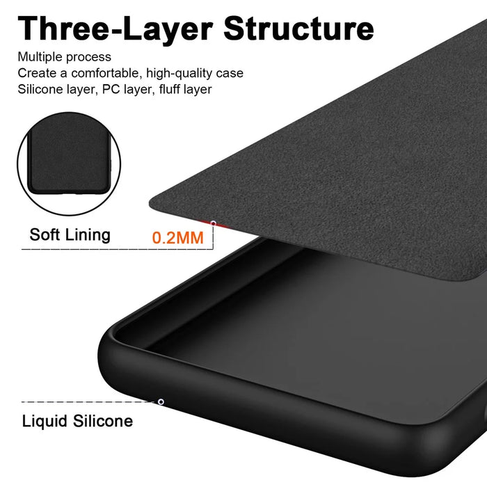 For Samsung Galaxy S23 FE Case Rubberized 2.2mm TPU Shock-absorbing Phone Cover - Black - 3
