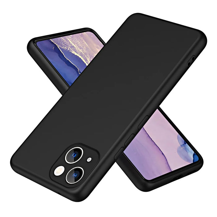 For iPhone 15 Case 2.2mm TPU Fiber Lining Anti-scratch Phone Cover - Black - 1