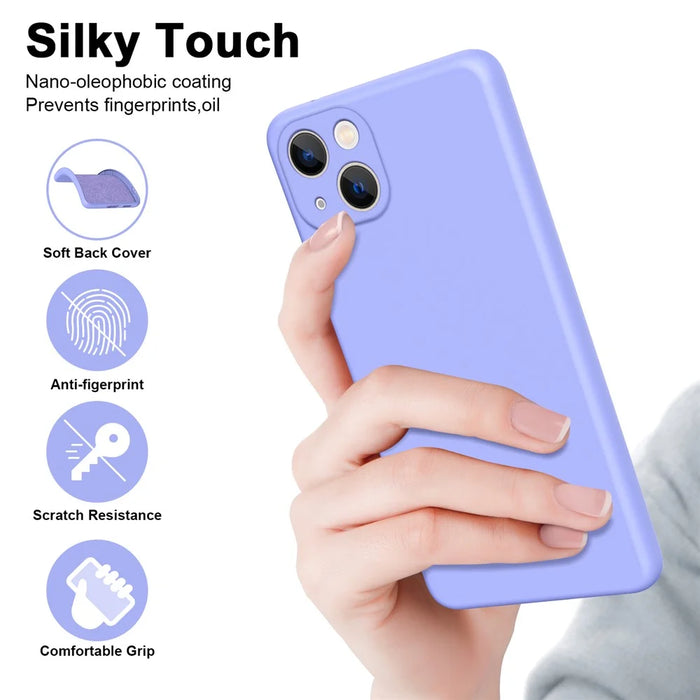 For iPhone 15 Case 2.2mm TPU Fiber Lining Anti-scratch Phone Cover - Black - 4