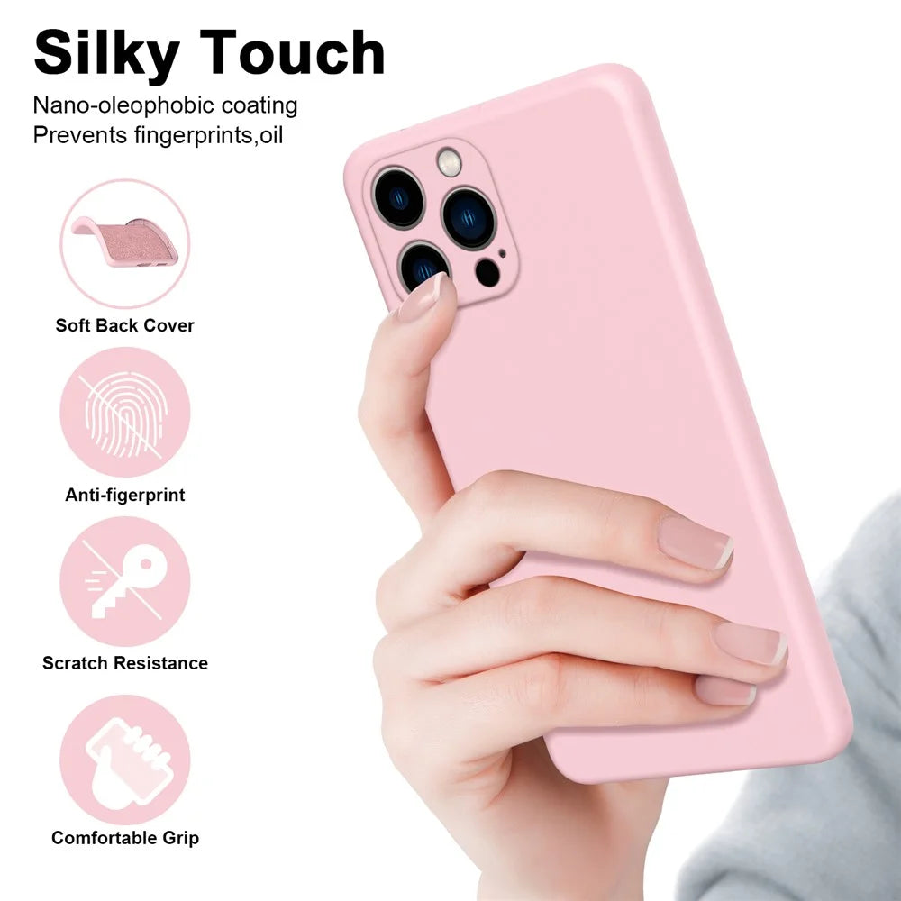 For iPhone 15 Pro Cover Fiber Lining 2.2mm Thickness TPU Phone Case - Black - 4