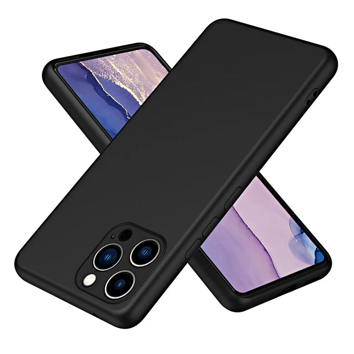 For iPhone 15 Pro Max Cover Fiber Lining 2.2mm TPU Phone Protective Case - Black - 1