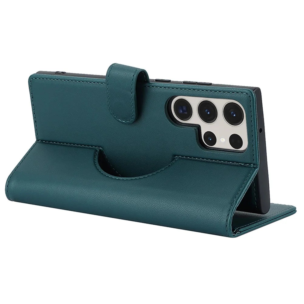 For Samsung Galaxy S23 Ultra Case Detachable PU Wallet Phone Magnetic Case - Green - 3