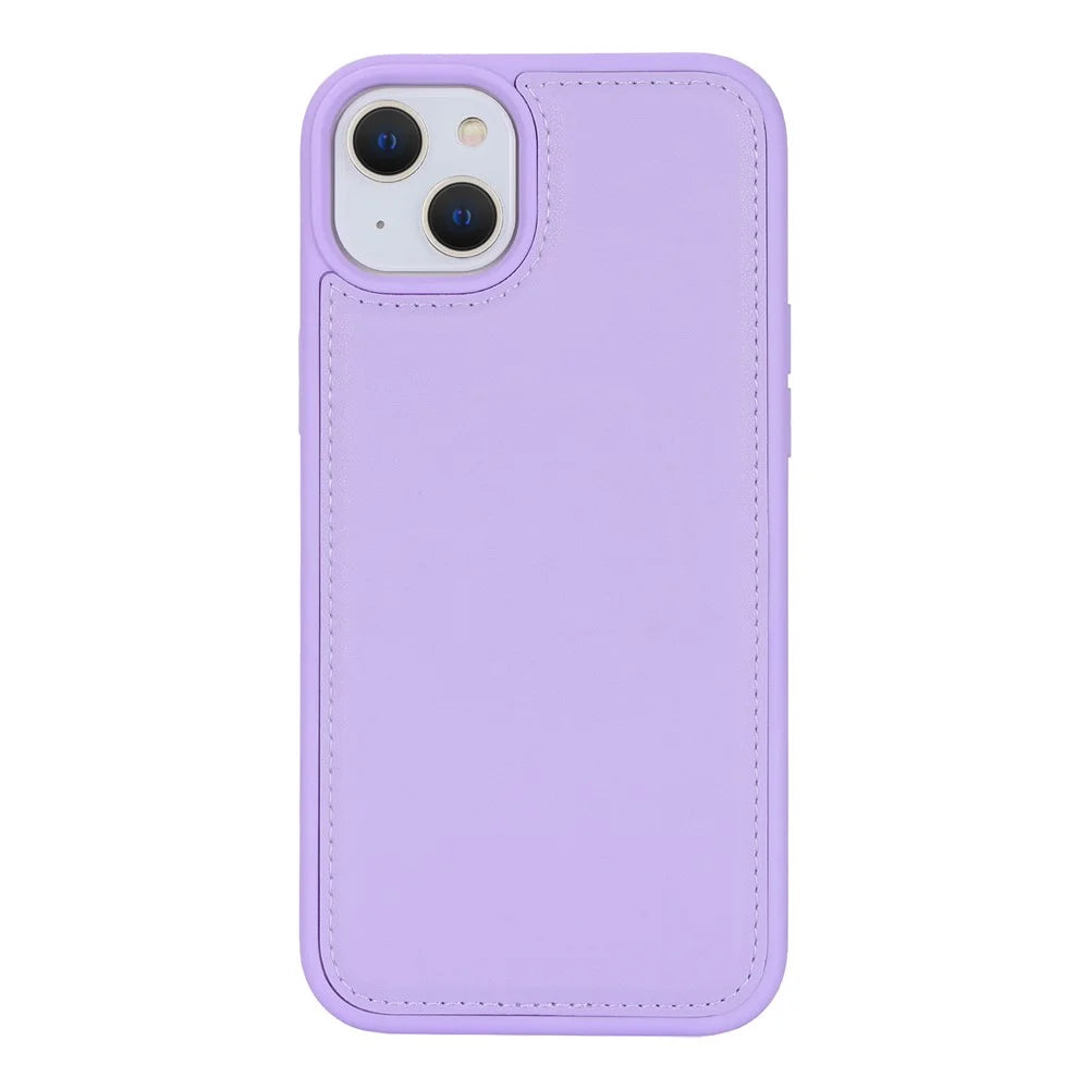 For iPhone 14 / 13 6.1 inch Case Anti-Drop Detachable PU Phone Cover Compatible with MagSafe - Purple - 5