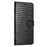 For Samsung Galaxy S24 Case Crocodile Texture Phone Leather Cover with Strap - Black - 6