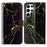 For Samsung Galaxy S24 Ultra Case Pattern Printing Leather Phone Protective Cover - Black Gold Marble - 1