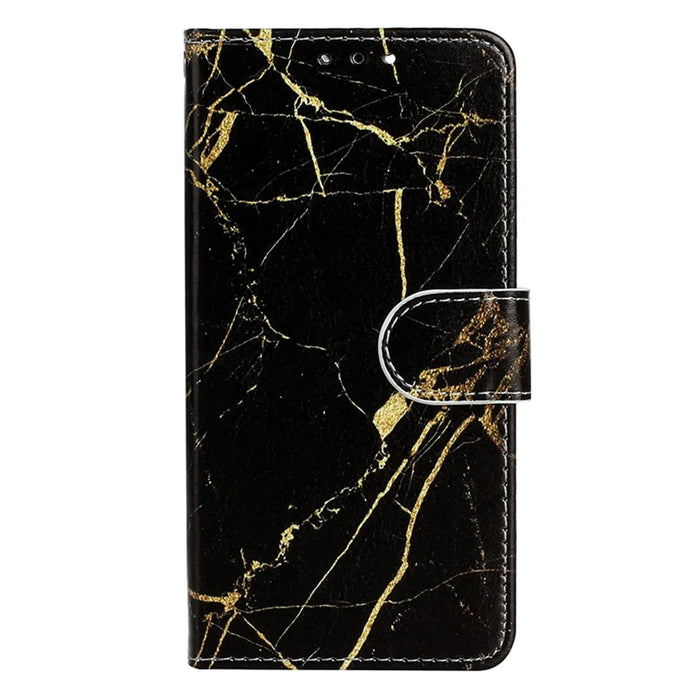 For Samsung Galaxy S24 Ultra Case Pattern Printing Leather Phone Protective Cover - Black Gold Marble - 4