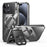For iPhone 15 Pro Max Phone Case Compatible with MagSafe Tempered Glass+Aluminum Alloy+PC Cover - Black - 1