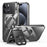 For iPhone 15 Pro Case Compatible with MagSafe Tempered Glass+Aluminum Alloy+PC Anti-drop Phone Cover - Black - 1