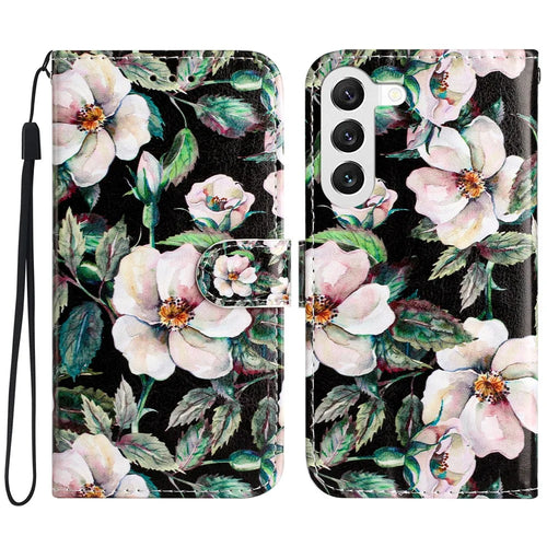 For Samsung Galaxy S24 Case PU Leather Pattern Printing Design Phone Cover - Magnolia - 1
