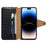 For iPhone 14 Pro Max Case Crocodile Texture Phone Cover with Wallet Stand - Black - 2