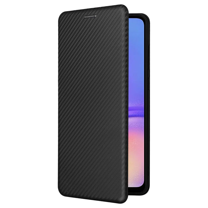 For Samsung Galaxy A05 4G Case Carbon Fiber Texture Leather Phone Cover - Black - 7