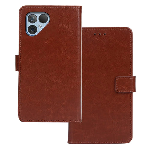 IDEWEI For Fairphone 5 Case Crazy Horse Texture Wallet Leather Cover - Brown - 1
