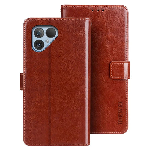 IDEWEI For Fairphone 5 Case Stand Wallet Phone Leather Cover - Brown - 1
