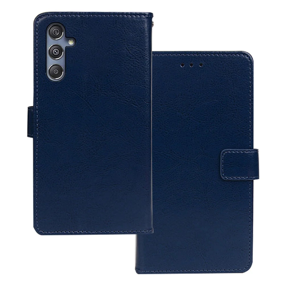 IDEWEI For Samsung Galaxy M34 5G / F34 5G Case Wallet Stand Leather Cover - Blue - 1