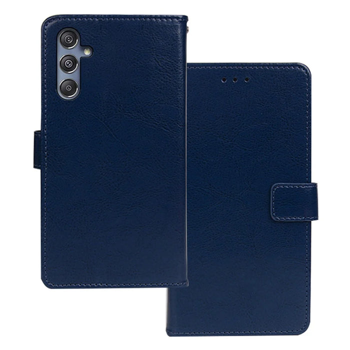 IDEWEI For Samsung Galaxy M34 5G / F34 5G Case Wallet Stand Leather Cover - Blue - 1