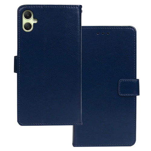 IDEWEI For Samsung Galaxy A05 4G Case PU Leather Stand Cell Phone Cover (Crazy Horse Texture) - Blue - 1