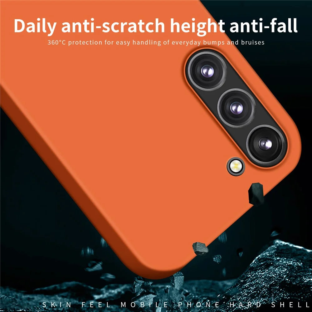 MOFI JK Qin Series For Samsung Galaxy S23 Case Matte Skin-touch Phone Cover - Orange - 5