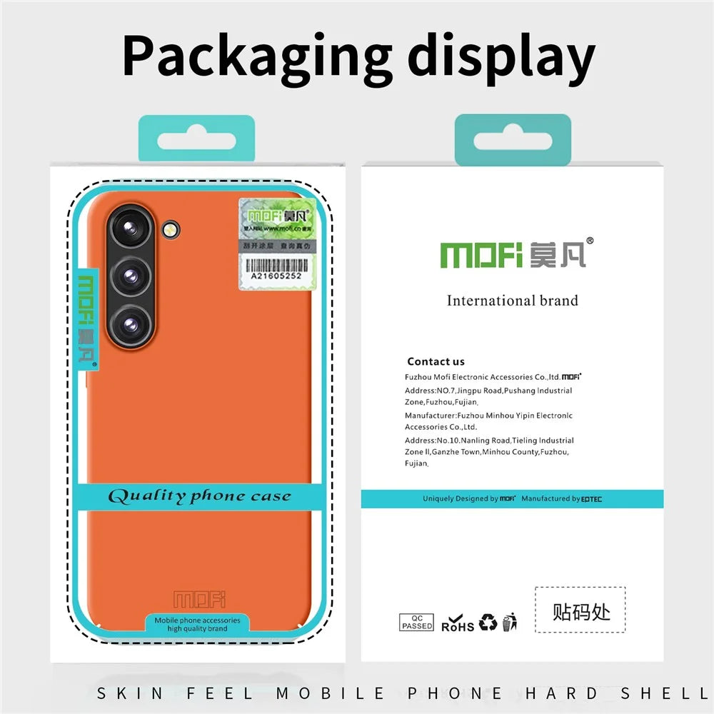 MOFI JK Qin Series For Samsung Galaxy S23 Case Matte Skin-touch Phone Cover - Orange - 7