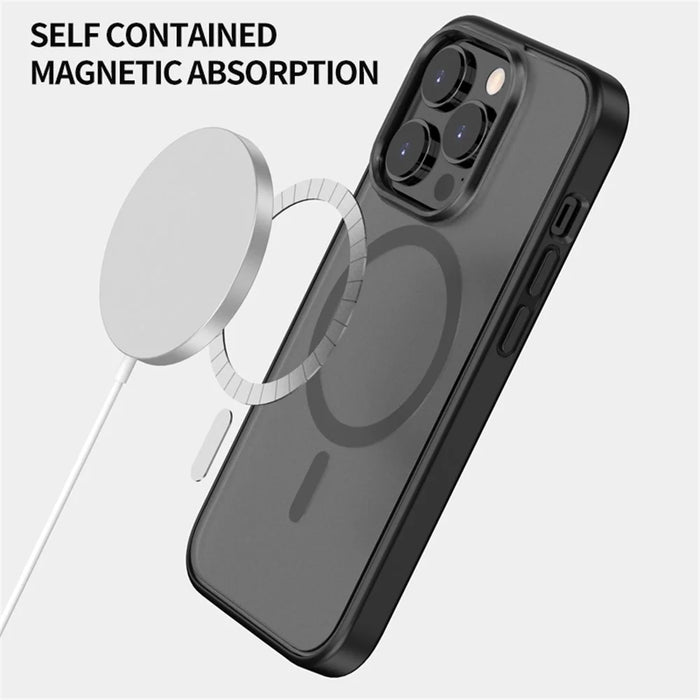 For iPhone 13 Pro 6.1 inch Matte Case Compatible with MagSafe Anti-Drop PC+TPU Phone Cover - Translucent - 6