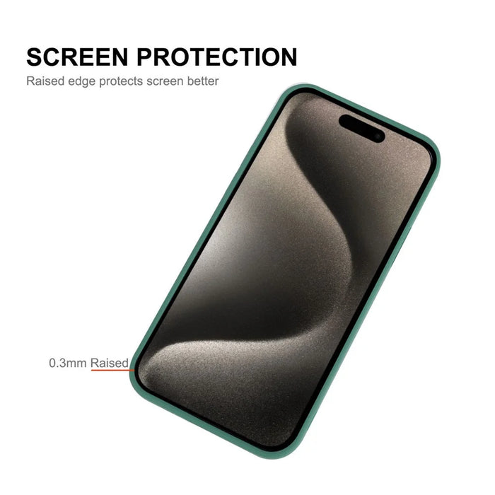 ENKAY HAT PRINCE For iPhone 15 Pro Max Case Drop-proof Precise Cutout Liquid Silicone Phone Cover - Blackish Green - 2