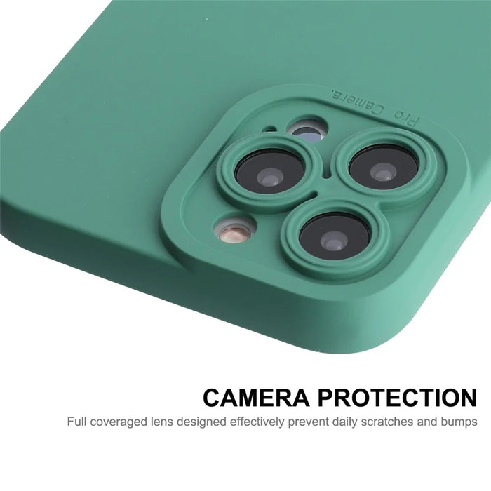 ENKAY HAT PRINCE For iPhone 15 Pro Max Case Drop-proof Precise Cutout Liquid Silicone Phone Cover - Blackish Green - 4
