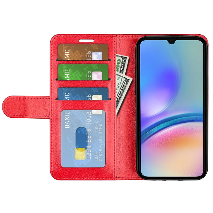For Samsung Galaxy A05s 4G Case Stand Wallet Anti-fall PU Leather Phone Cover - Red - 2