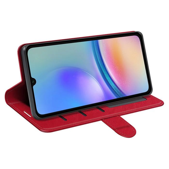 For Samsung Galaxy A05s 4G Case Stand Wallet Anti-fall PU Leather Phone Cover - Red - 3