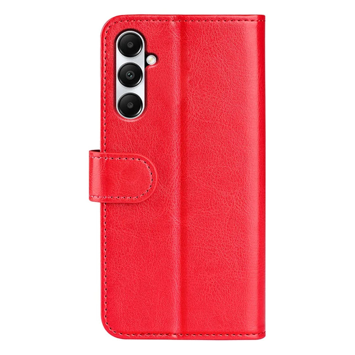 For Samsung Galaxy A05s 4G Case Stand Wallet Anti-fall PU Leather Phone Cover - Red - 6