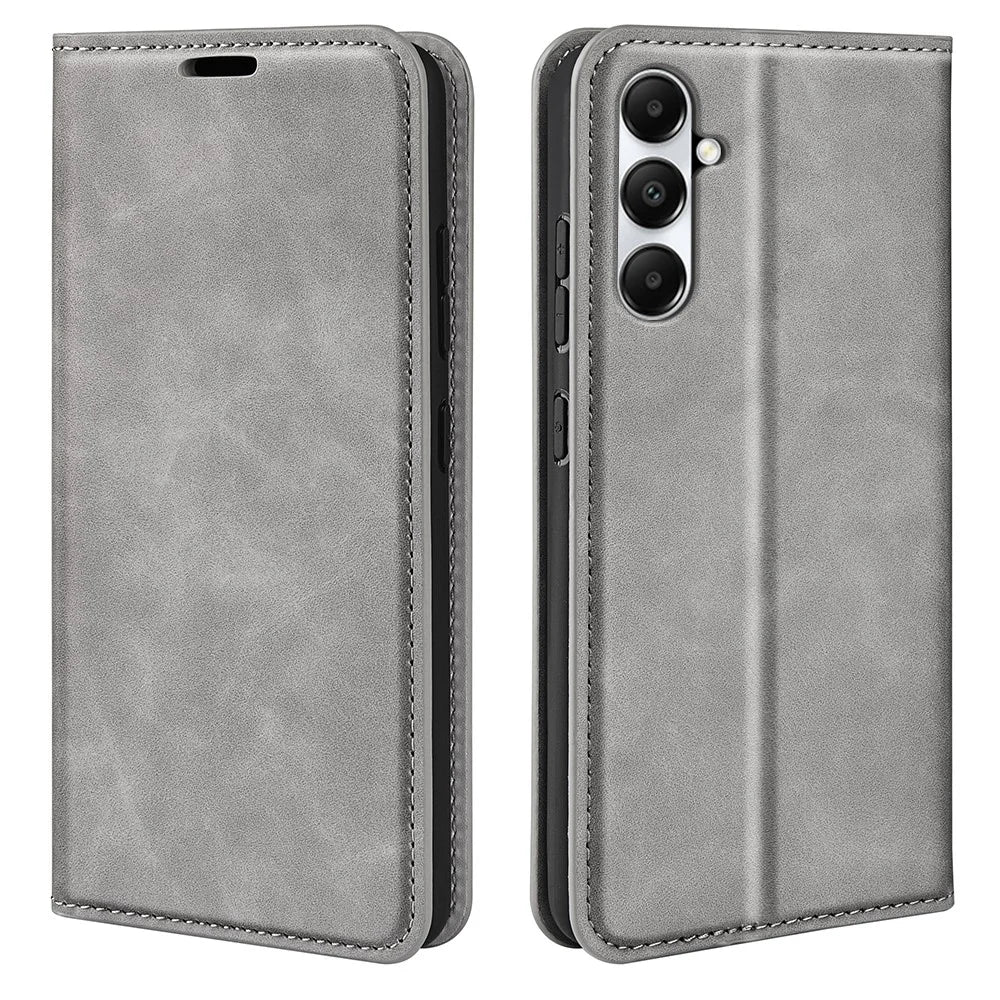 For Samsung Galaxy A05s 4G Case Wallet Stand PU Leather Skin-touch Mobile Phone Cover - Grey - 1
