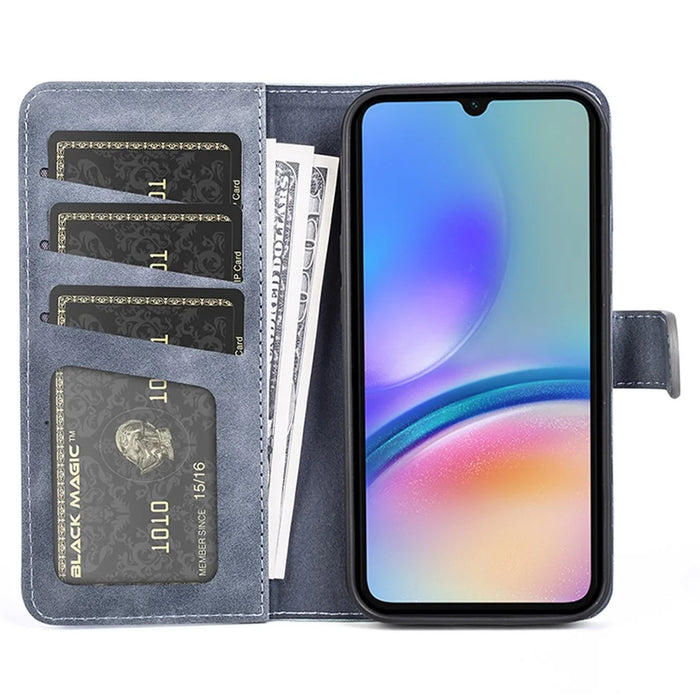 For Samsung Galaxy A05s 4G Case Leather Wallet Stand Shock-absorbing Phone Cover - Blue - 2