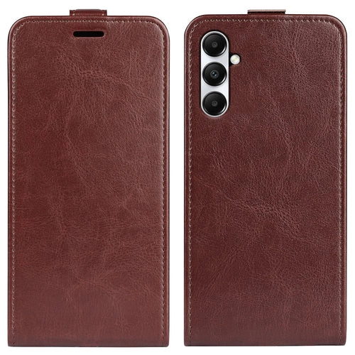 For Samsung Galaxy A05s 4G Case Card Slot Crazy Horse Texture Leather Phone Cover - Brown - 1