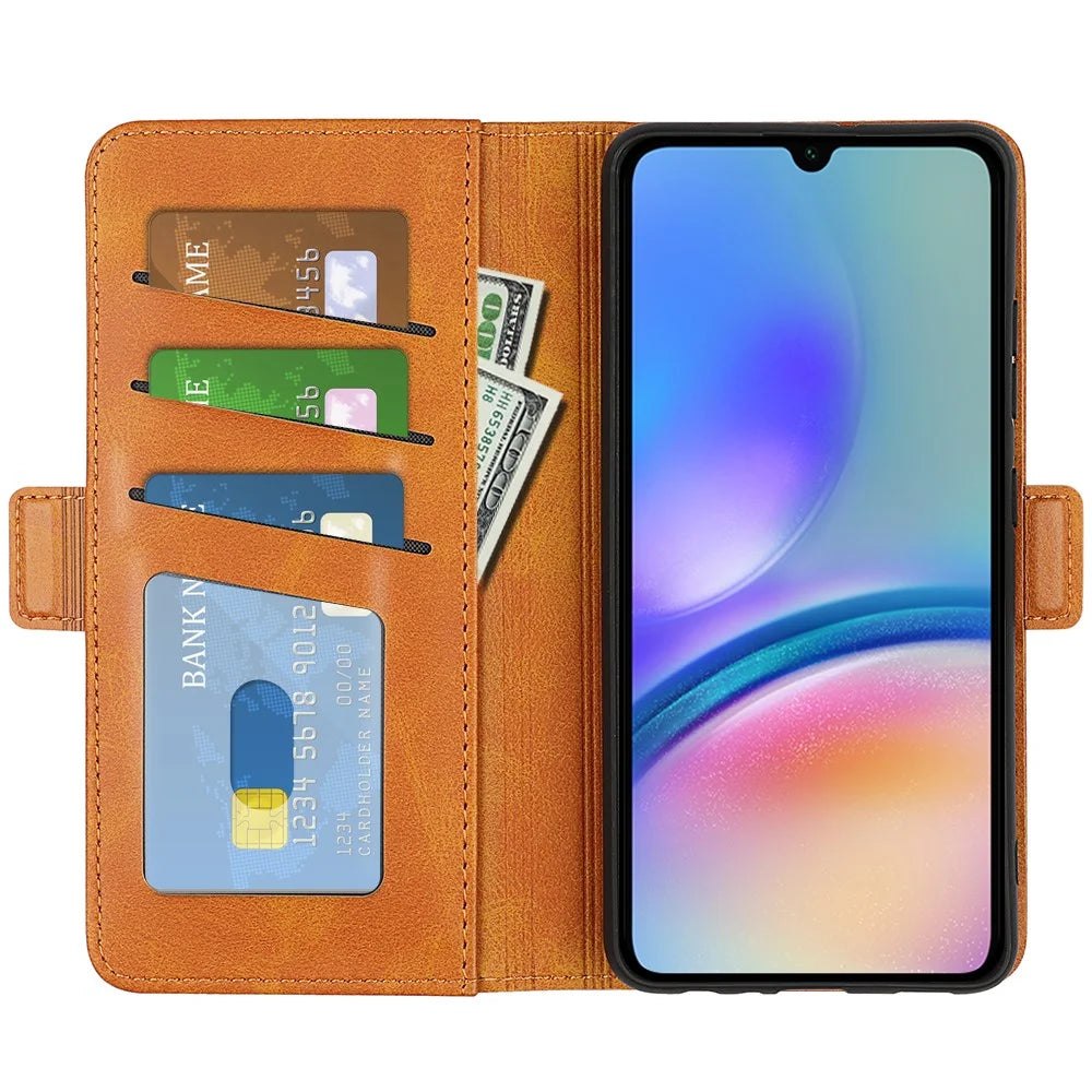 For Samsung Galaxy A05s 4G Case Drop Protection Leather Wallet Stand Phone Cover - Yellow - 2