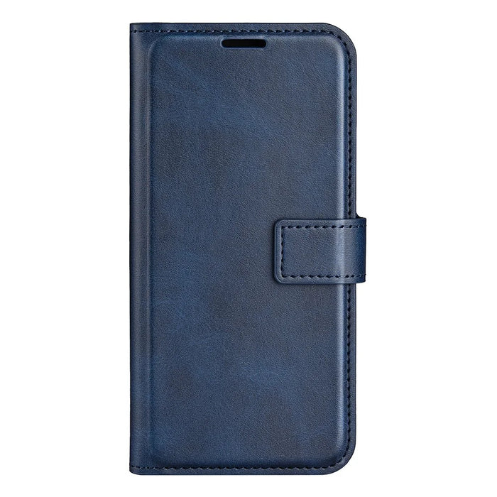 For Samsung Galaxy A05s 4G Case PU Leather Stand Calf Texture Cell Phone Cover - Blue - 5