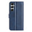 For Samsung Galaxy A05s 4G Case PU Leather Stand Calf Texture Cell Phone Cover - Blue - 6