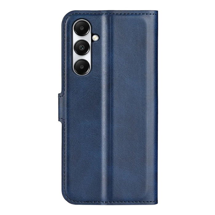 For Samsung Galaxy A05s 4G Case PU Leather Stand Calf Texture Cell Phone Cover - Blue - 6