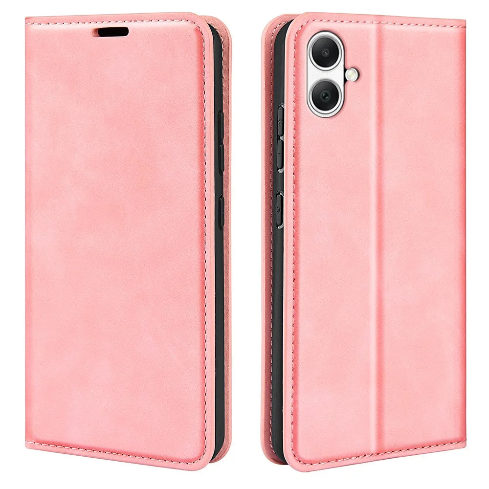 For Samsung Galaxy A05 4G Case PU Leather Phone Wallet Skin-touch Flip Cover - Pink - 1