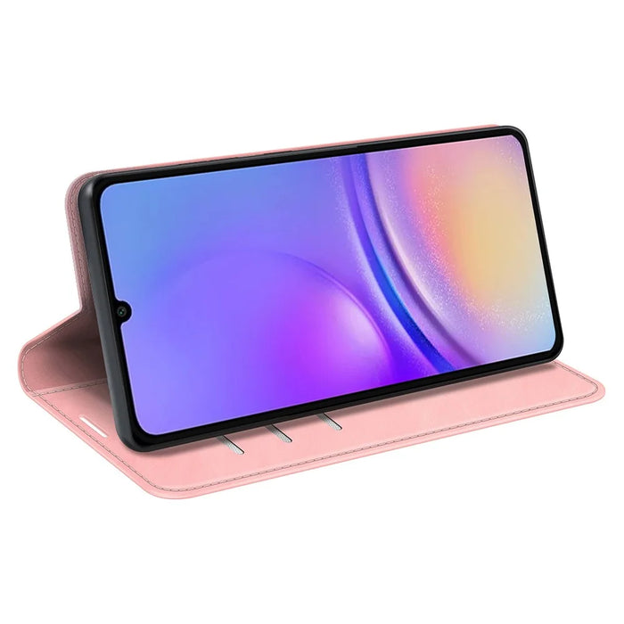 For Samsung Galaxy A05 4G Case PU Leather Phone Wallet Skin-touch Flip Cover - Pink - 3