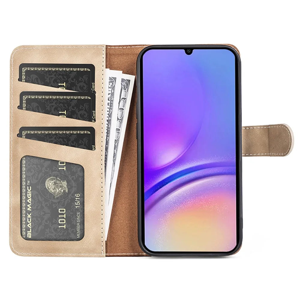 For Samsung Galaxy A05 4G Case Drop Proof PU Leather Wallet Phone Cover - Yellow - 2