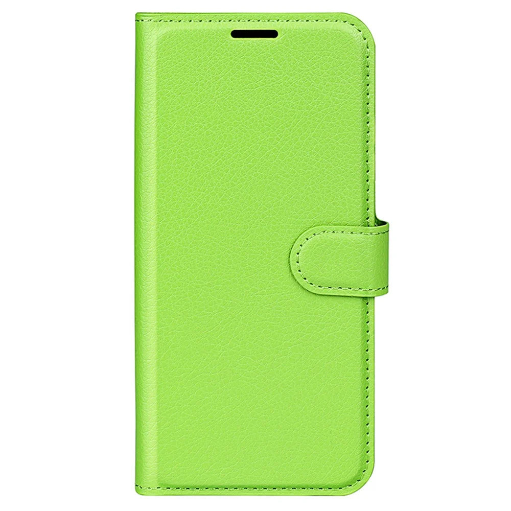For Samsung Galaxy A05 4G Case Litchi Texture Folding Stand Leather Phone Shell - Green - 5