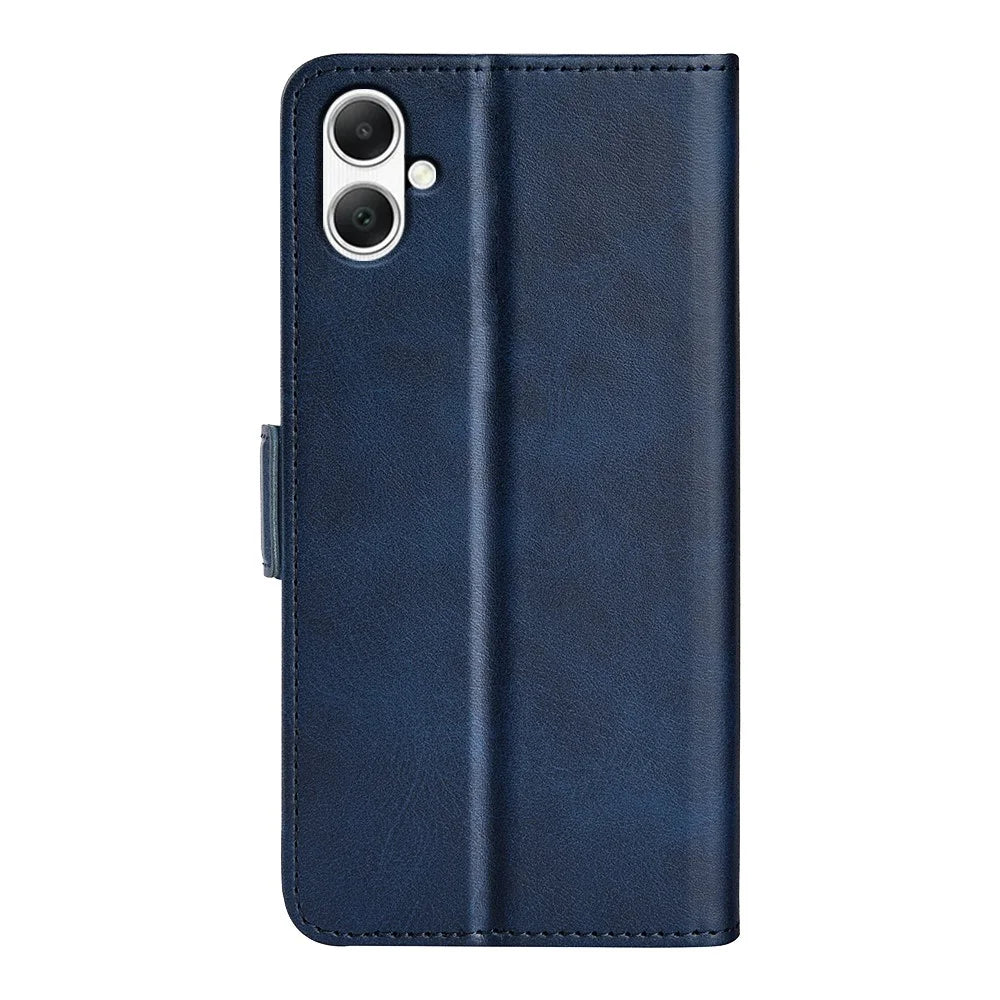 For Samsung Galaxy A05 4G Case Scratch Resistant Leather Wallet Stand Cellphone Cover - Blue - 6