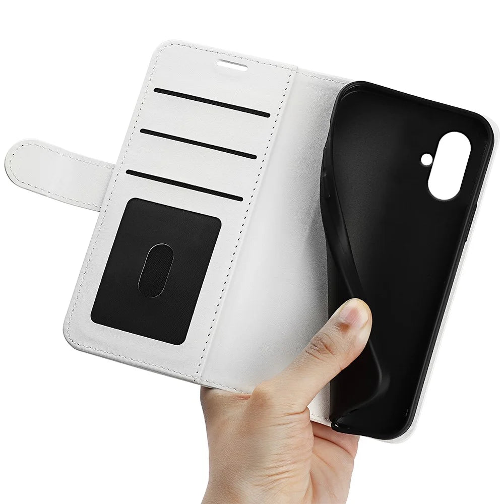 For Samsung Galaxy A05 4G Case Shockproof PU Leather Phone Cover - White - 4