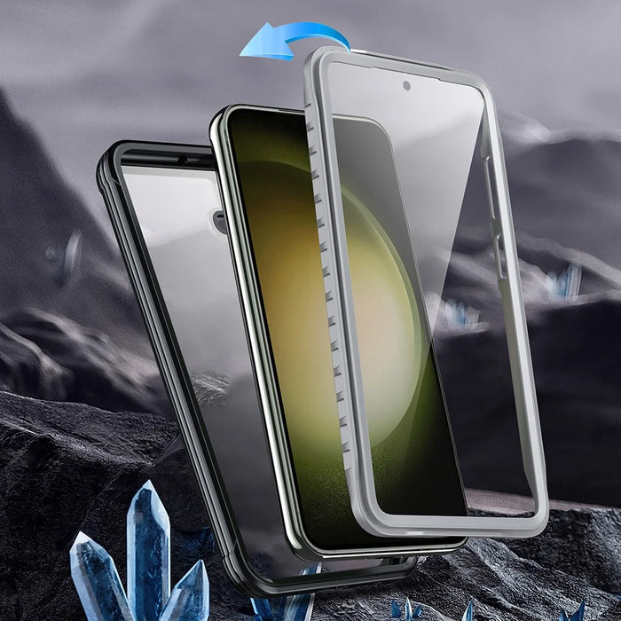 For Samsung Galaxy S23 FE Case PC + TPU Drop Protection Phone Cover with PET Screen Protector - 7