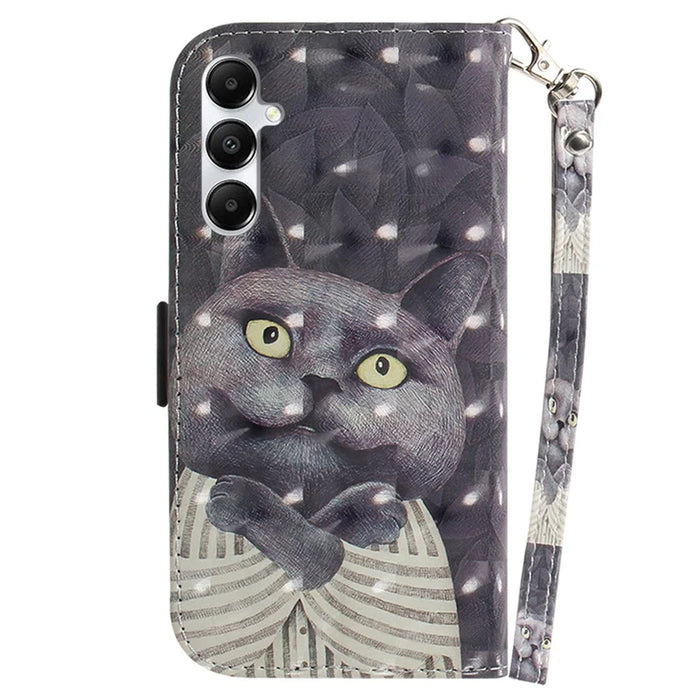 For Samsung Galaxy A05s 4G Case 3D Pattern Leather Cover with Wallet - Embracing Cat - 7